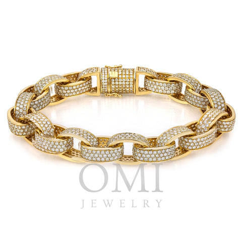 14K Yellow Gold Custom Diamond Bracelet With 21.41 CT Diamonds - OMI ...