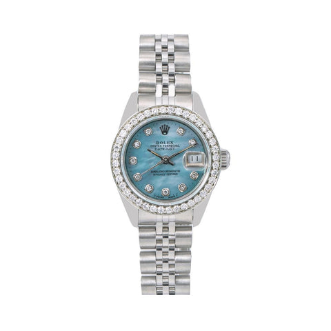 rolex oyster perpetual datejust blue diamond