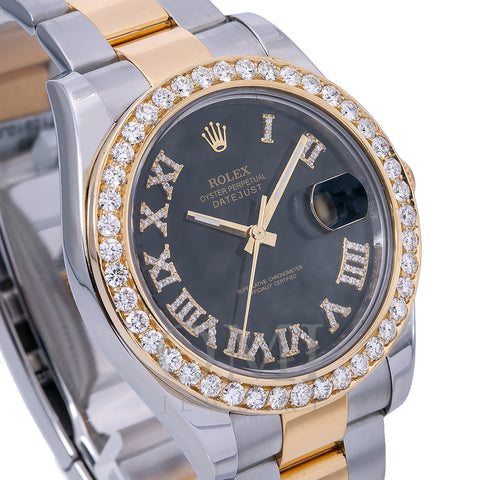 two tone rolex diamond bezel