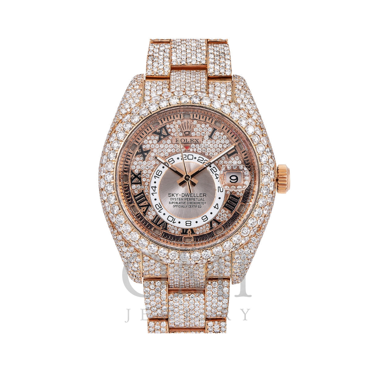 rolex sky dweller rose gold diamonds