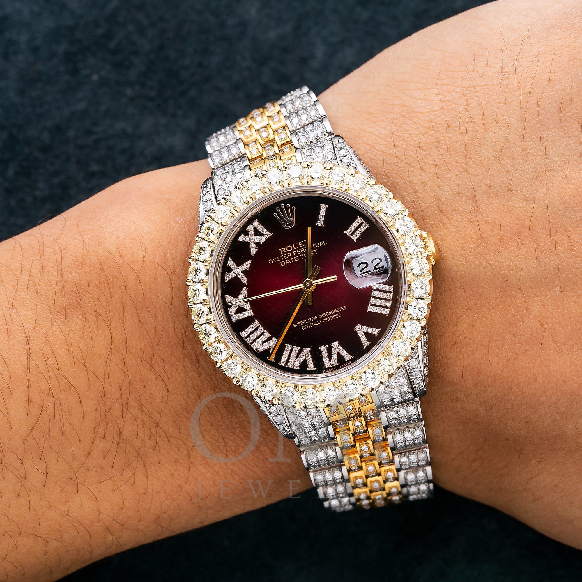iced out two tone rolex