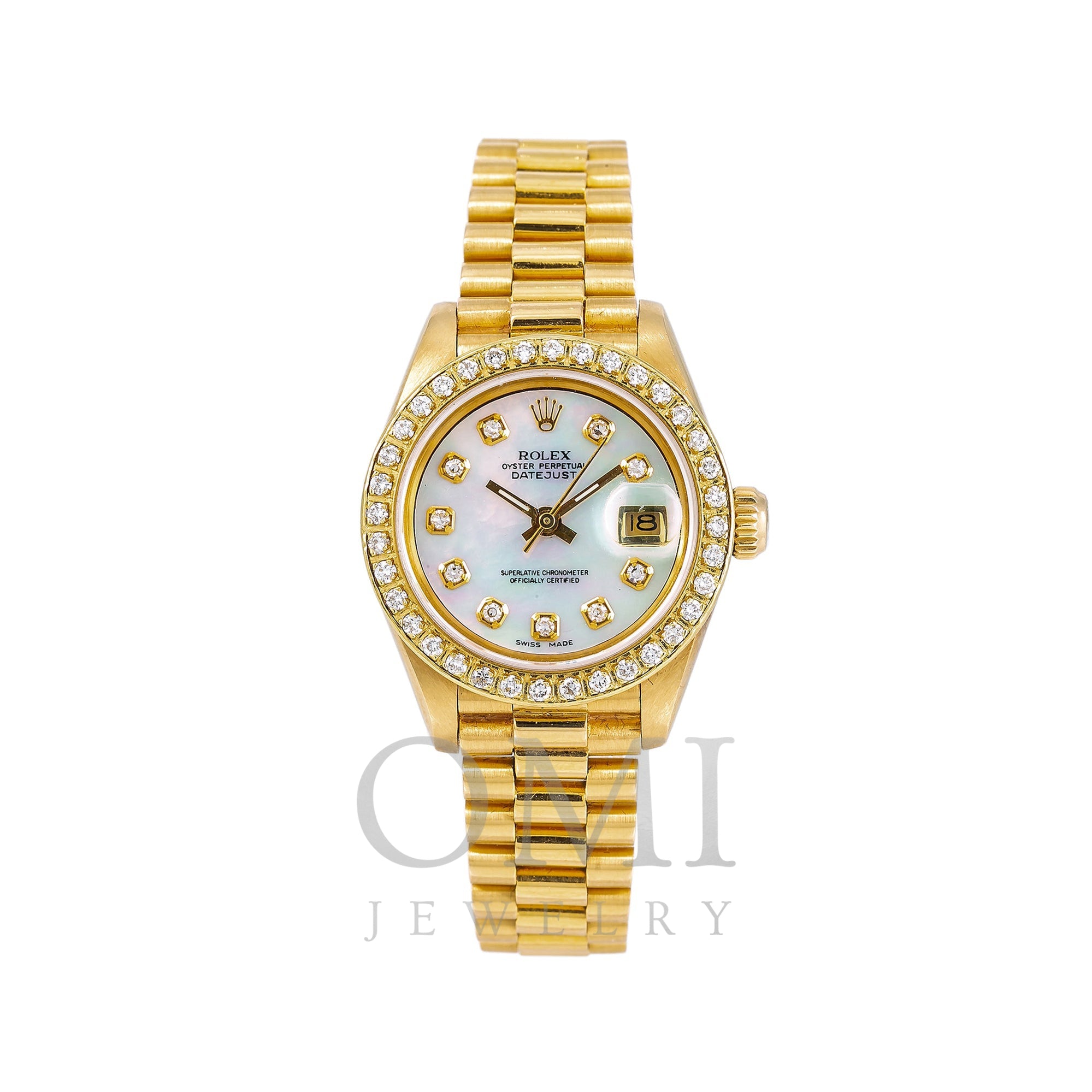 rolex ladies datejust mother of pearl diamond dial