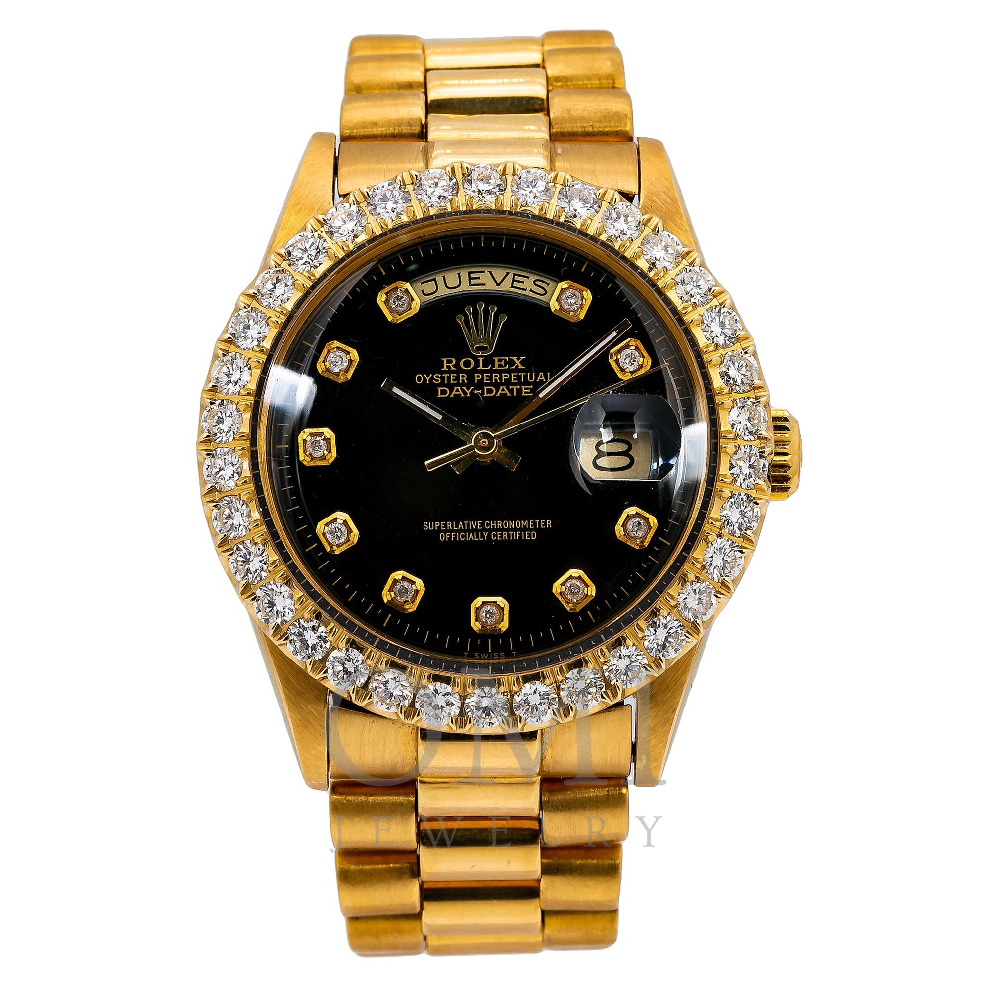 Rolex Day-Date 1803 36MM Black Diamond Dial With Yellow Gold Bracelet ...