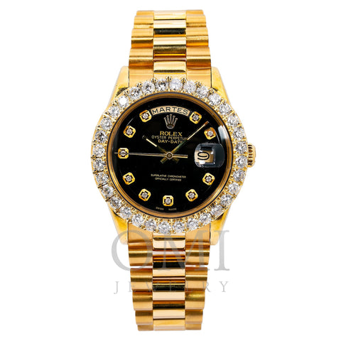 Rolex Day-Date 1803 36MM Black Diamond Dial With Yellow Gold Bracelet
