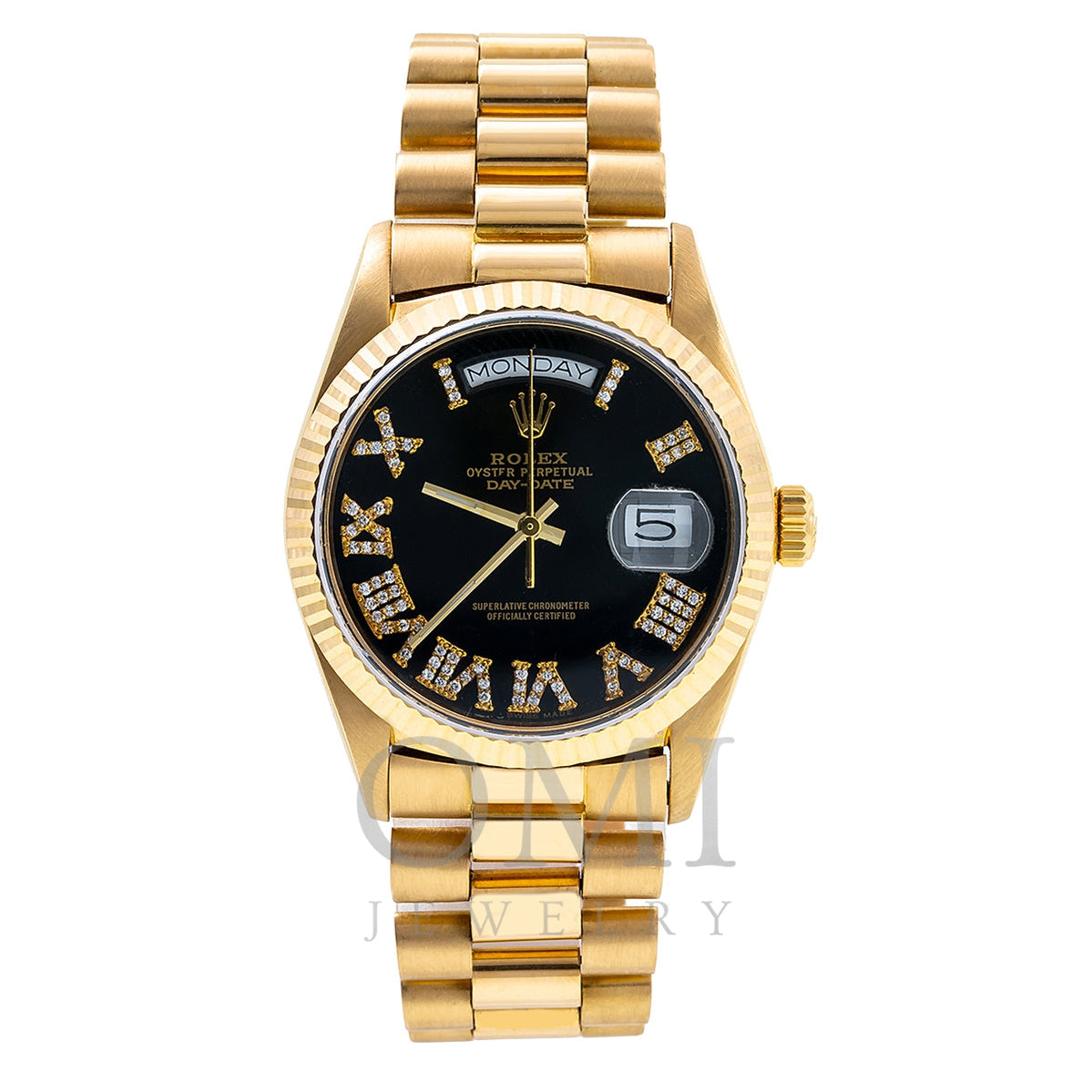 rolex day date roman numerals gold