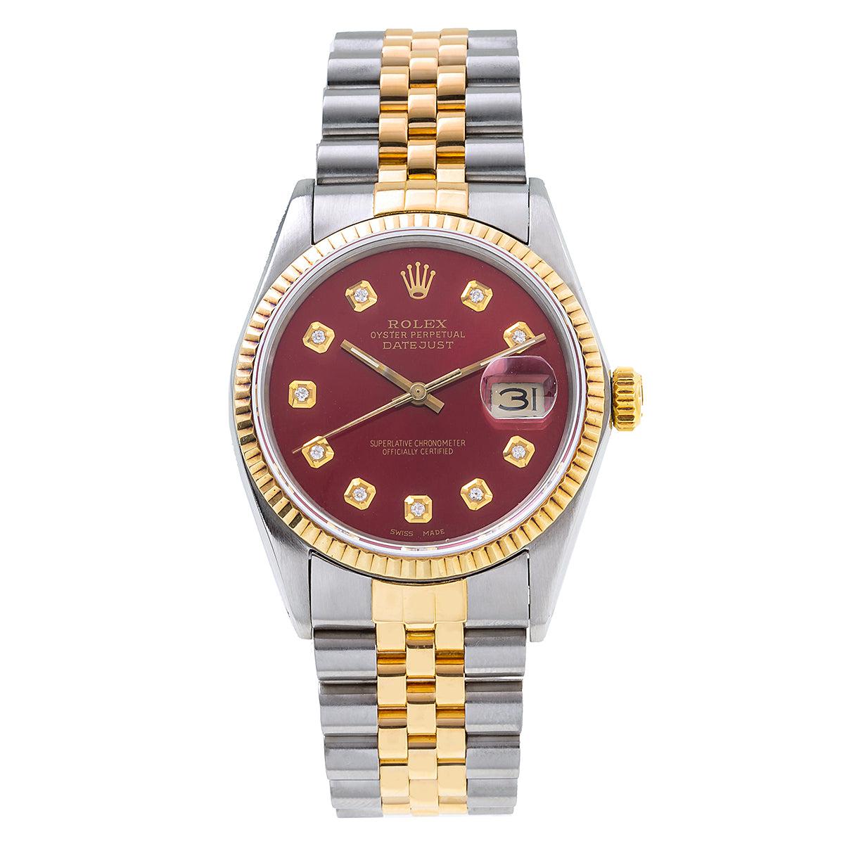 Two Tone Rolex Datejust 16013 36mm Red 