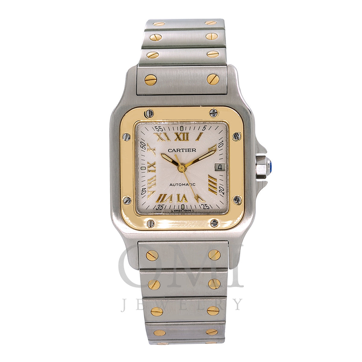 cartier santos two tone female watch