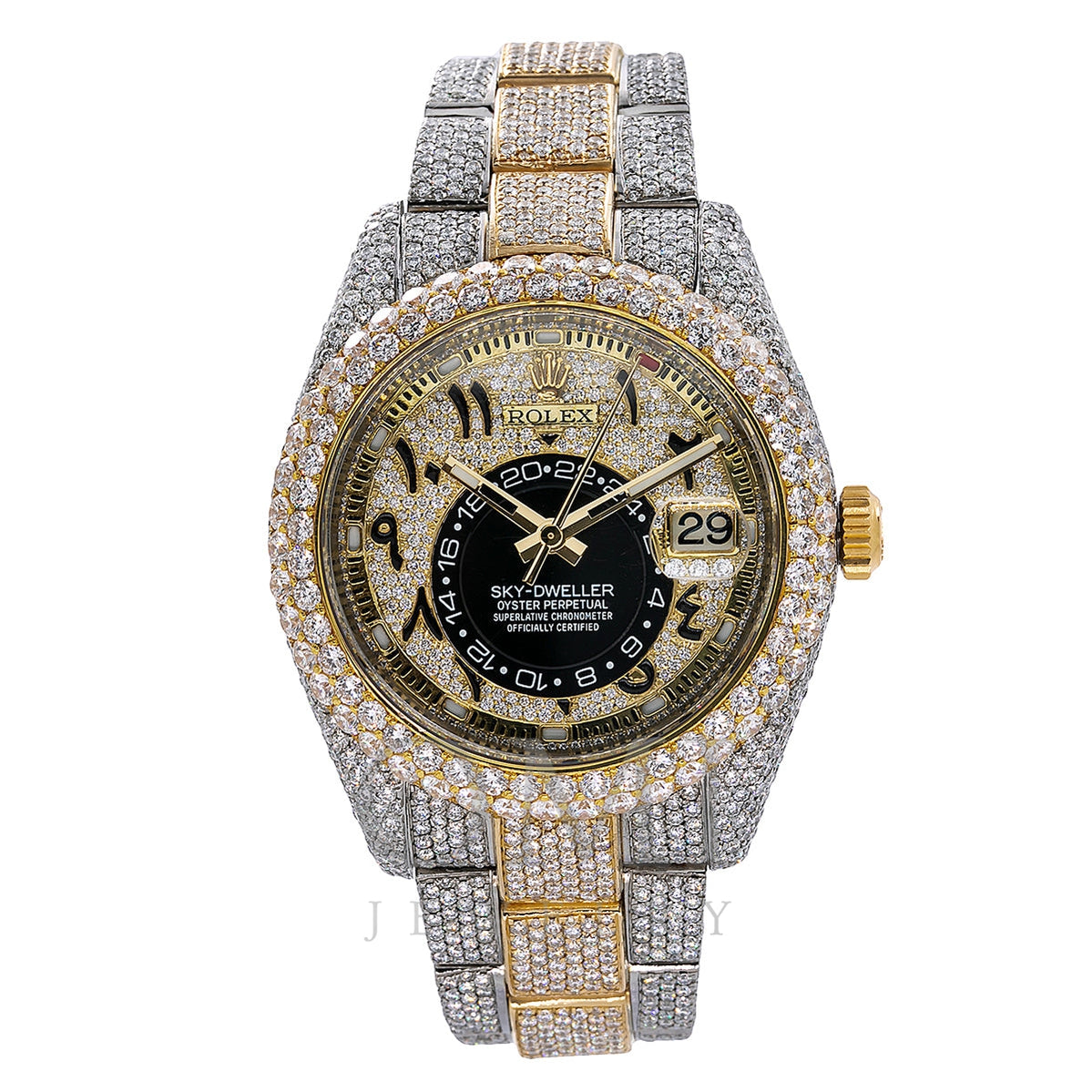 rolex sky dweller gold diamond