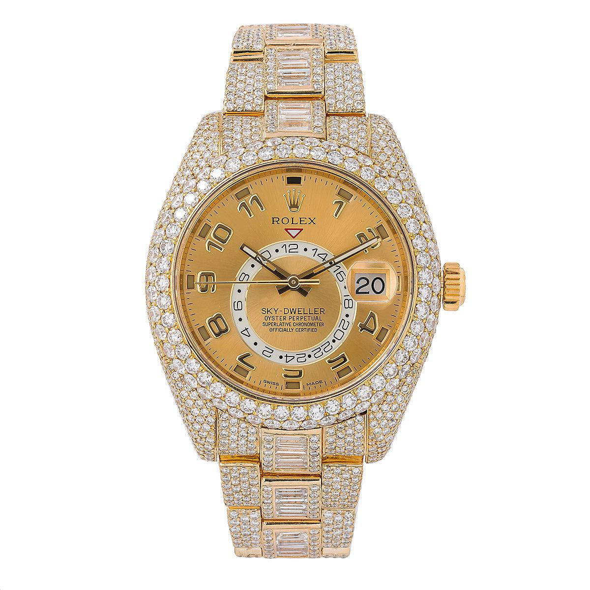 rolex sky dweller gold diamond