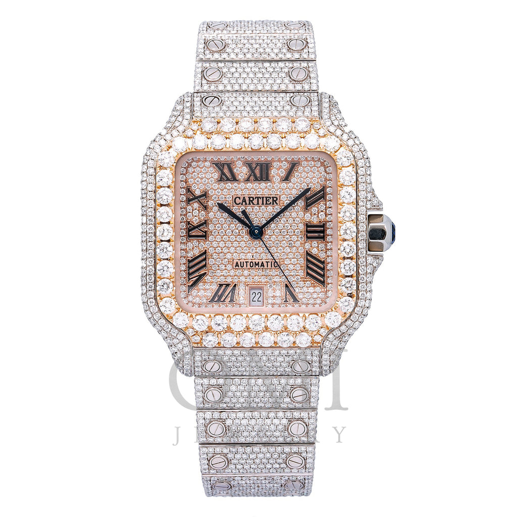 Cartier Santos WSSA0018 40MM Rose Gold Diamond Dial With Stainless Ste ...