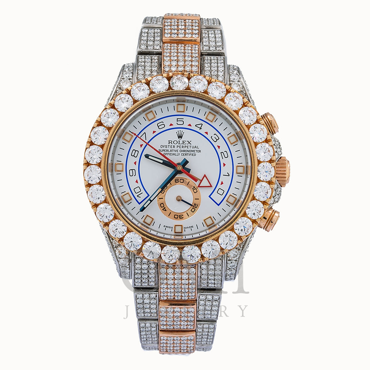 Rolex Yacht-Master Diamond Watch, 116681 44mm, White Dial With 17.5 - OMI Jewelry