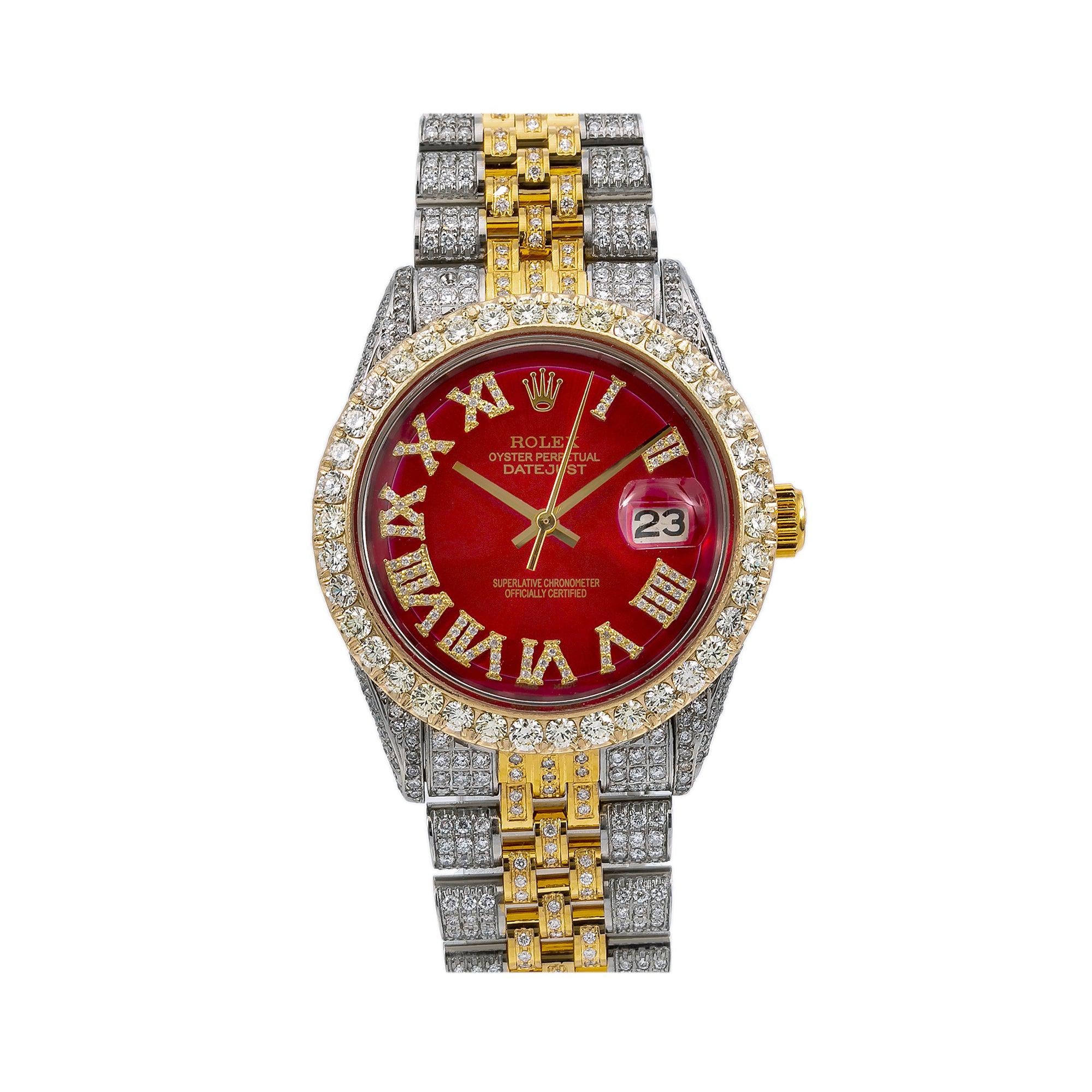 diamond rolex with red face