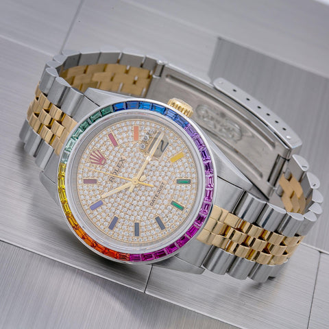 rolex datejust 36mm rainbow