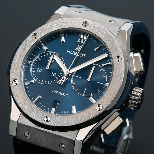 Hublot Classic Fusion Chronograph 541.NX.7170.LR 42MM Blue Dial With L ...