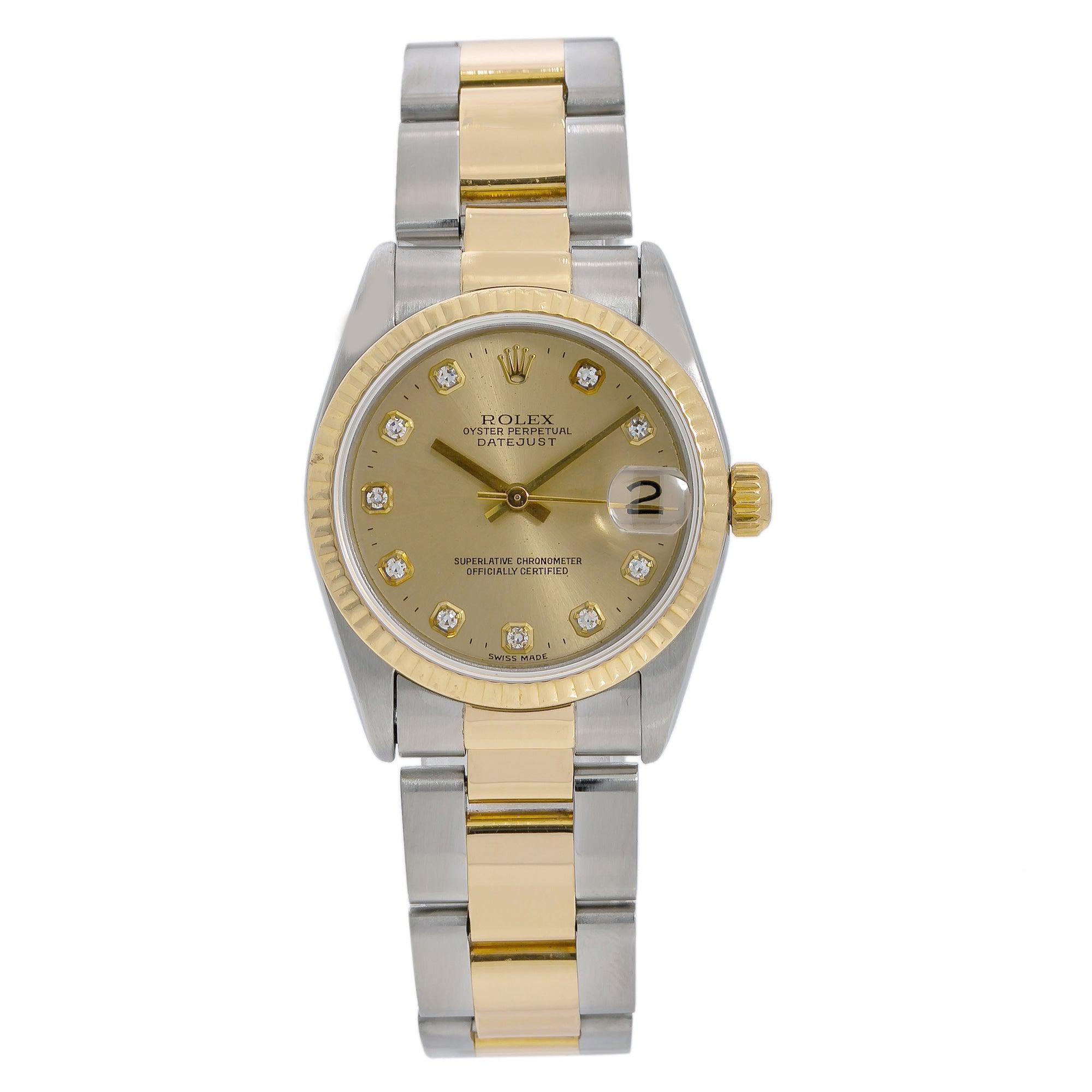 rolex ladies 2 tone oyster perpetual