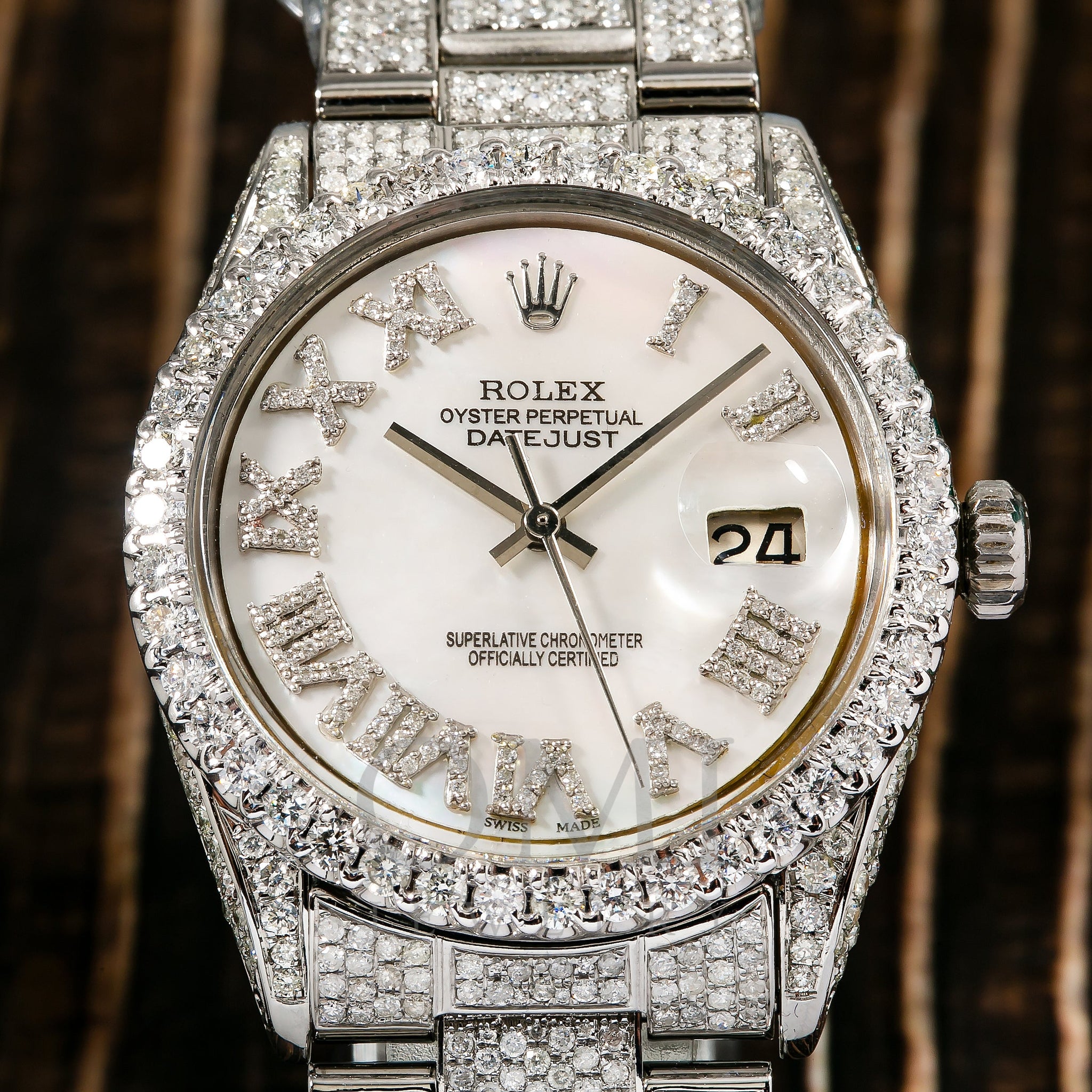 Rolex 1603 36MM Silver Dial With 8.35 Diamonds - OMI Jewelry