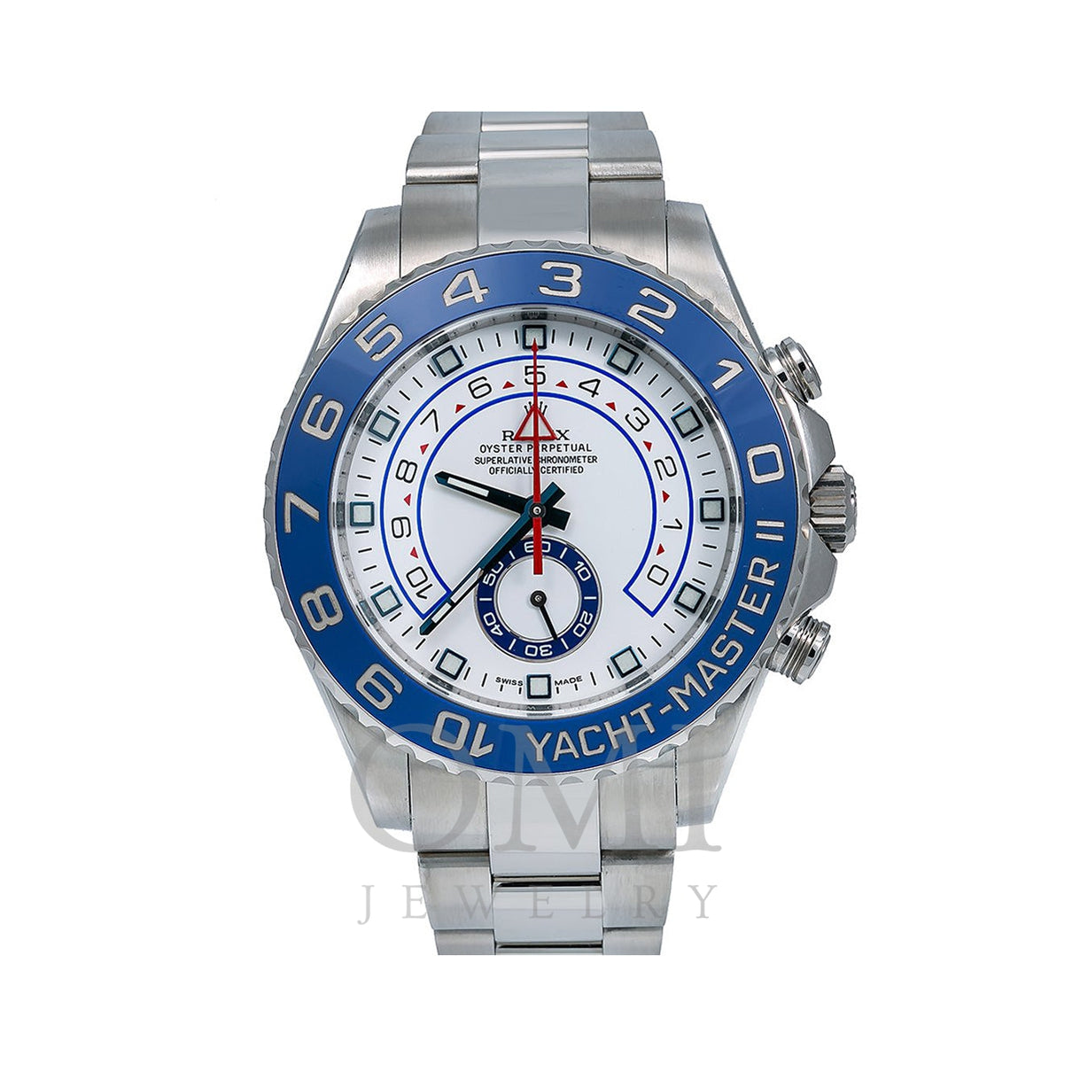 Rolex Yacht-Master II 44MM White Dial Blue Hands With Stainless - OMI Jewelry
