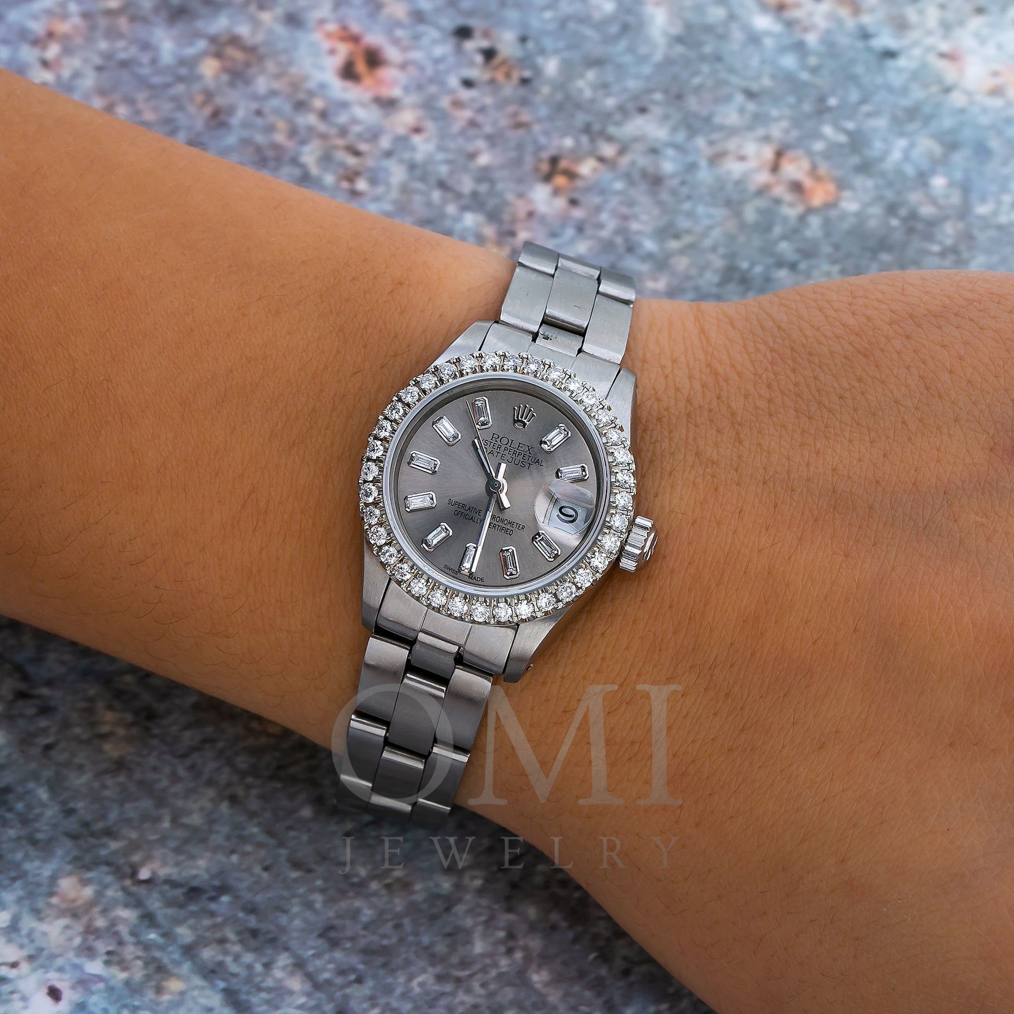 Rolex Lady-Datejust 6917 26MM Gray Diamond Dial Stainless Steel B - OMI Jewelry