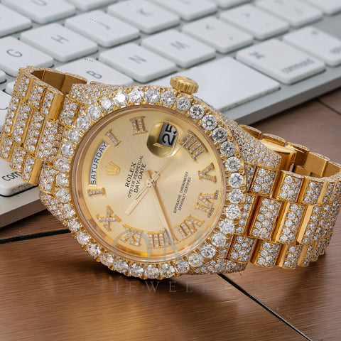 Rolex Day-Date Diamond Watch, 228238 40mm, Champagne Diamond Dial With ...