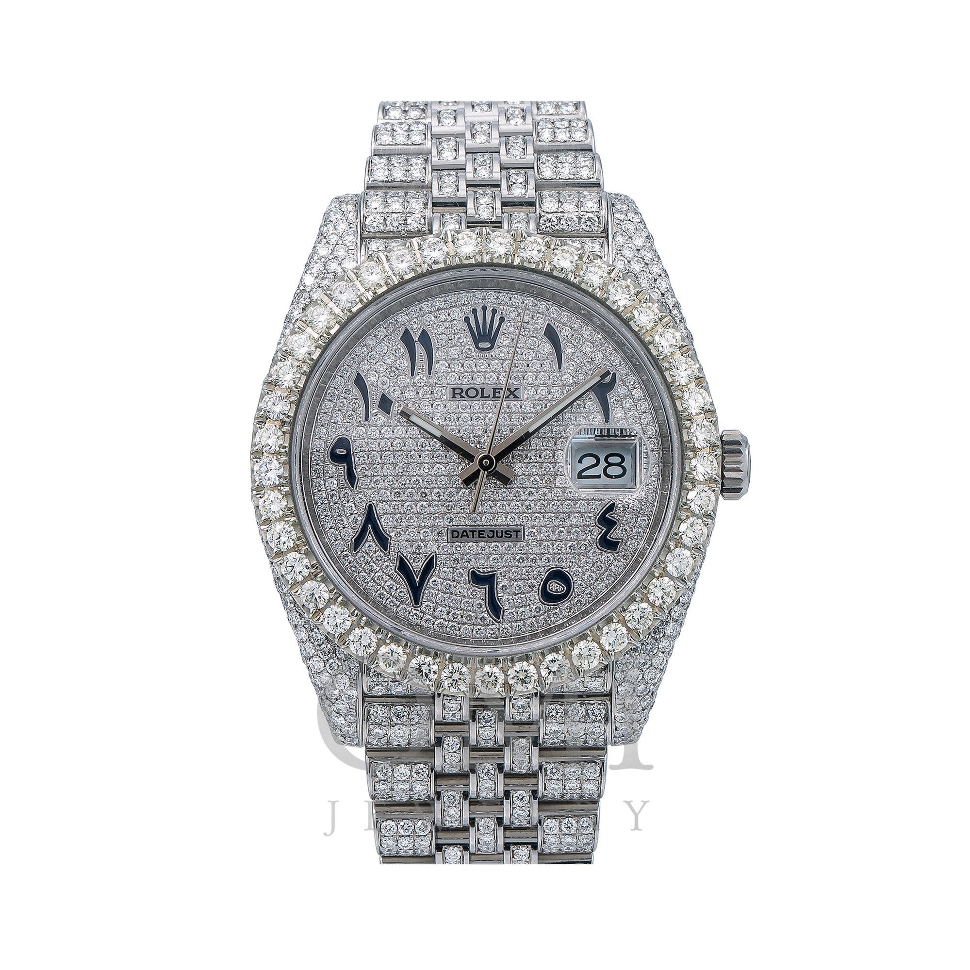 Rolex Datejust Diamond Watch, 41mm, Silver Diamond Dial Flower - OMI Jewelry