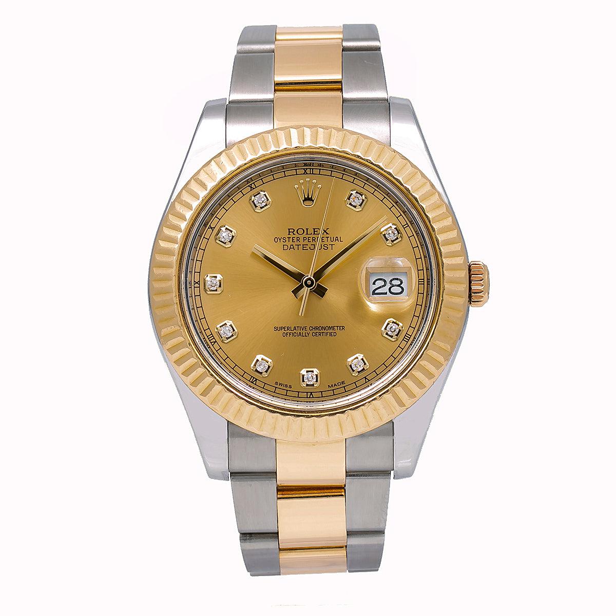 Rolex Datejust II 116333 41MM Champagne Dial With Two Tone Bracelet ...