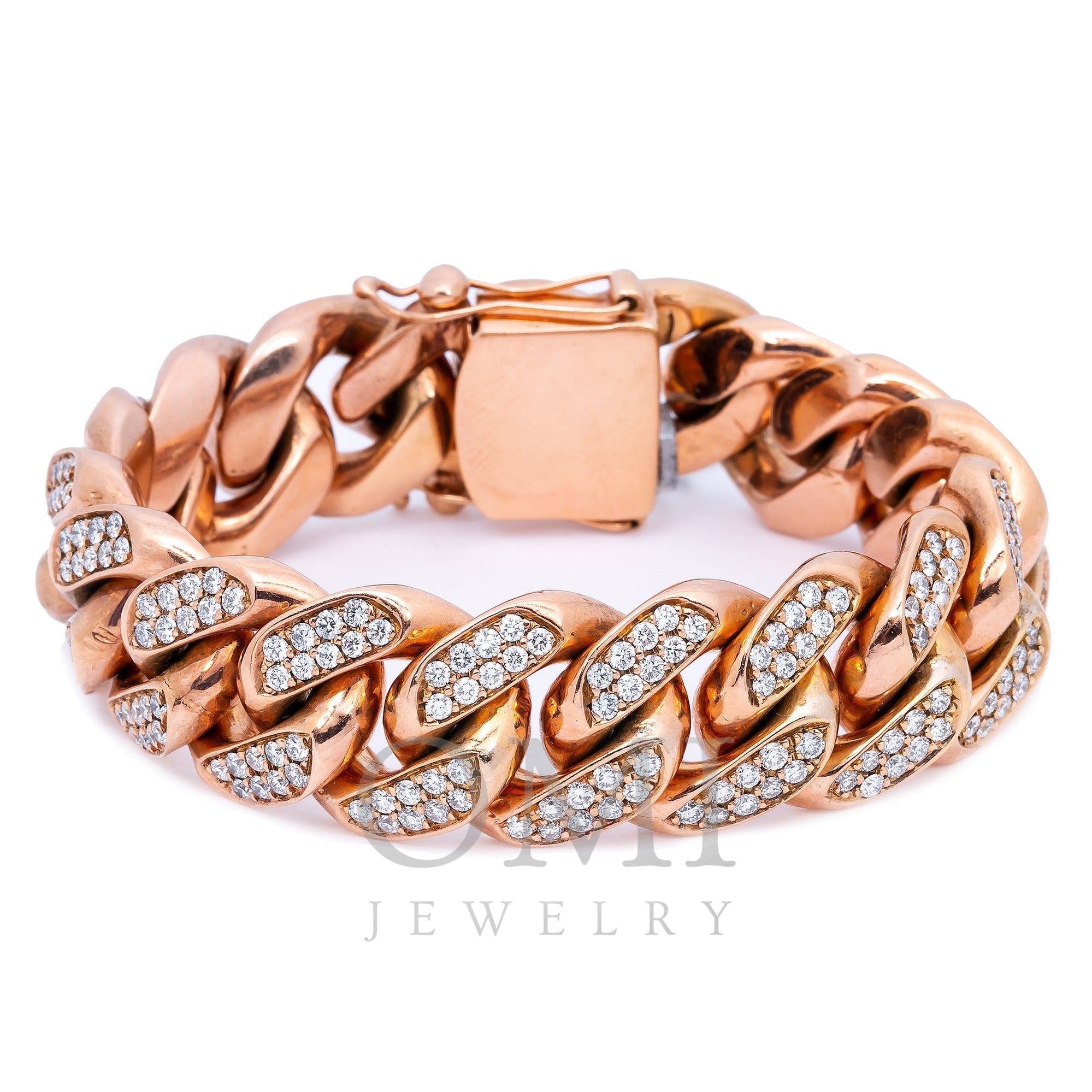 10K ROSE GOLD 9.5" BRACELET WITH 13.00 CT DIAMONDS