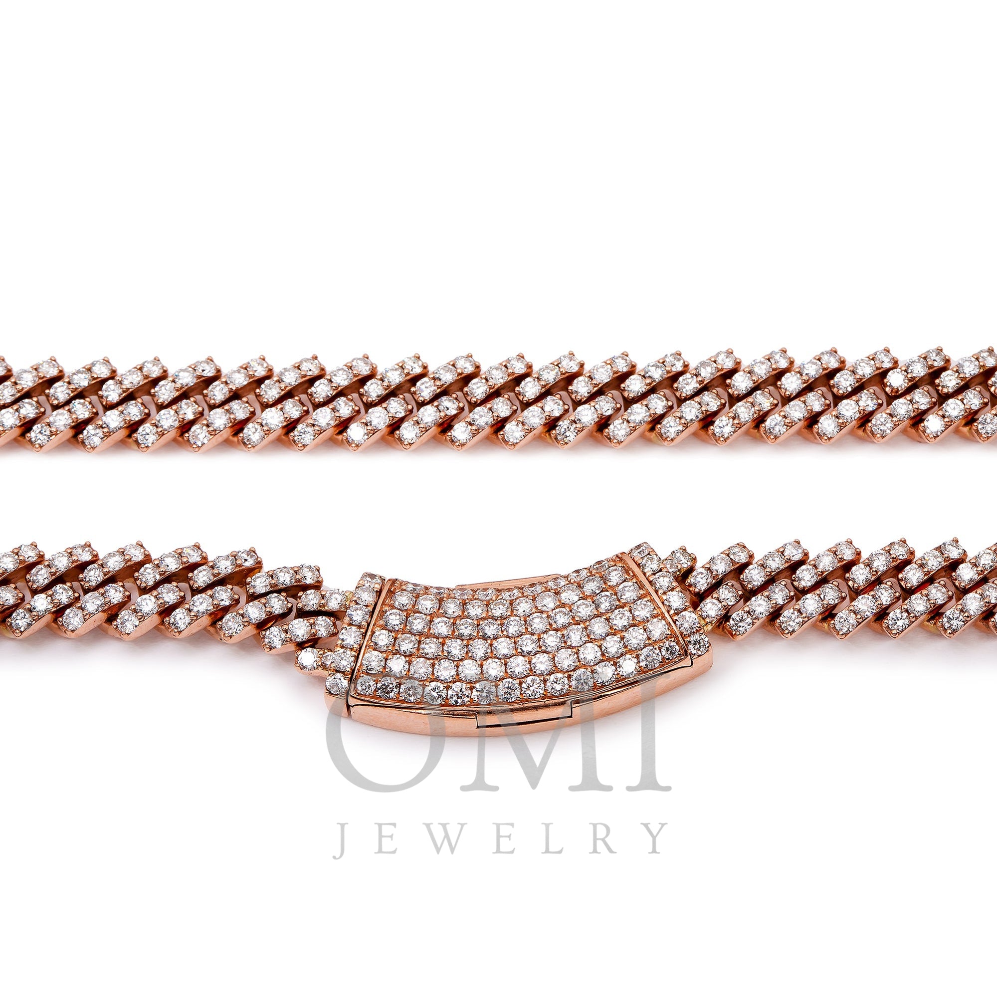 14K ROSE GOLD 24" | 8MM CUBAN CHAIN PRONG SET WITH 21.25 CT DIAMONDS