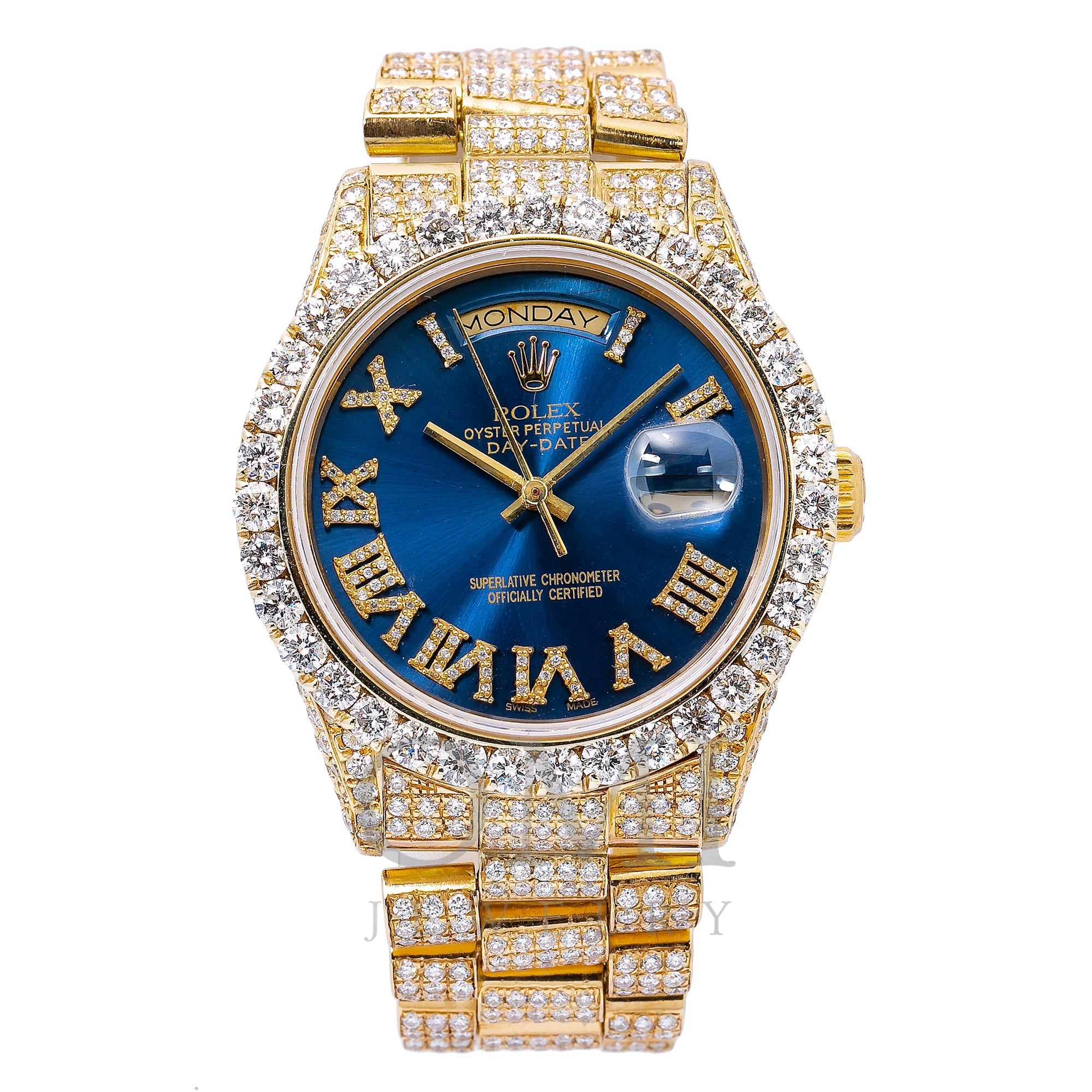 Rolex Day-Date 18048 36MM Blue Diamond Dial With 9.25 CT Diamonds - OMI ...