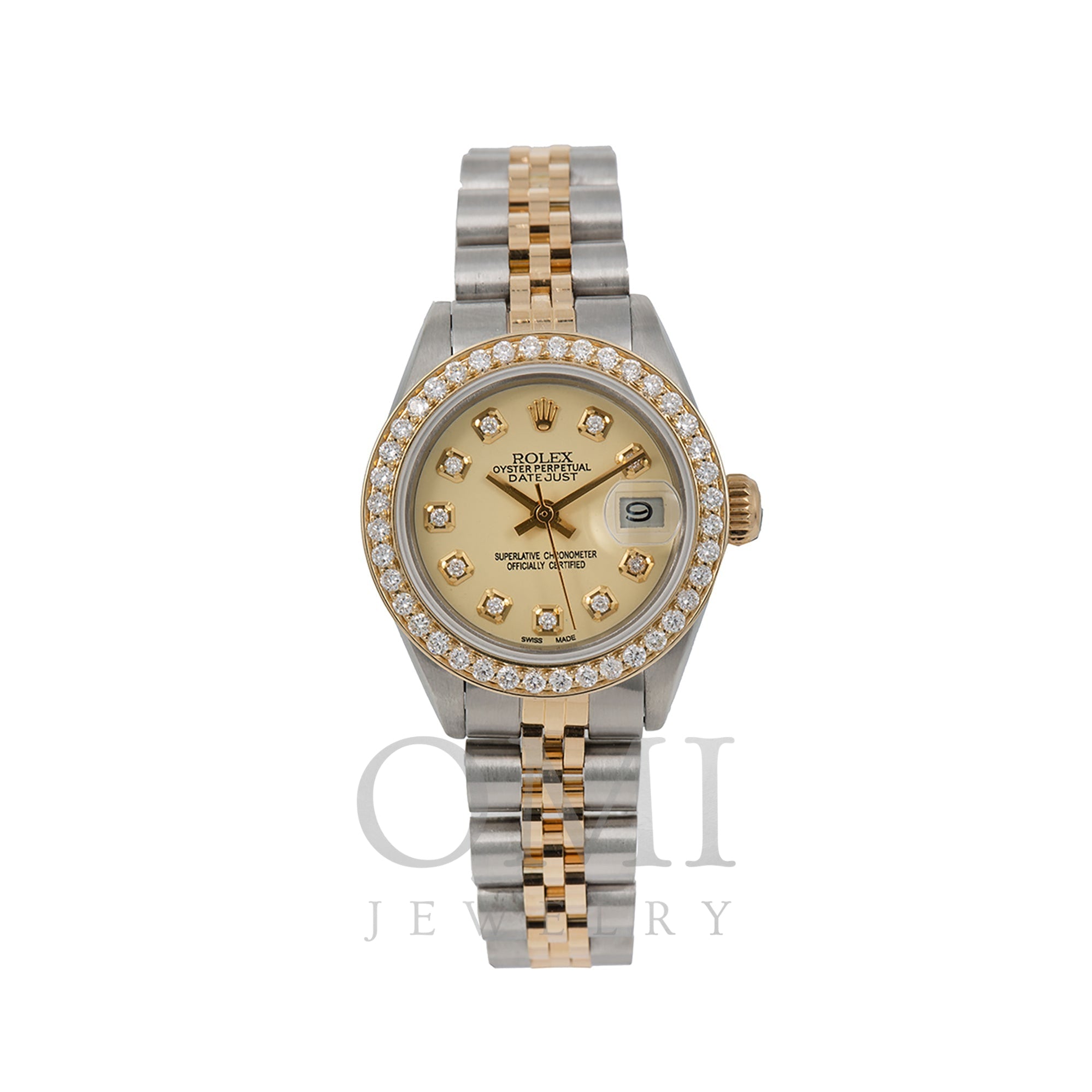 rolex ladies oyster perpetual datejust diamond bezel