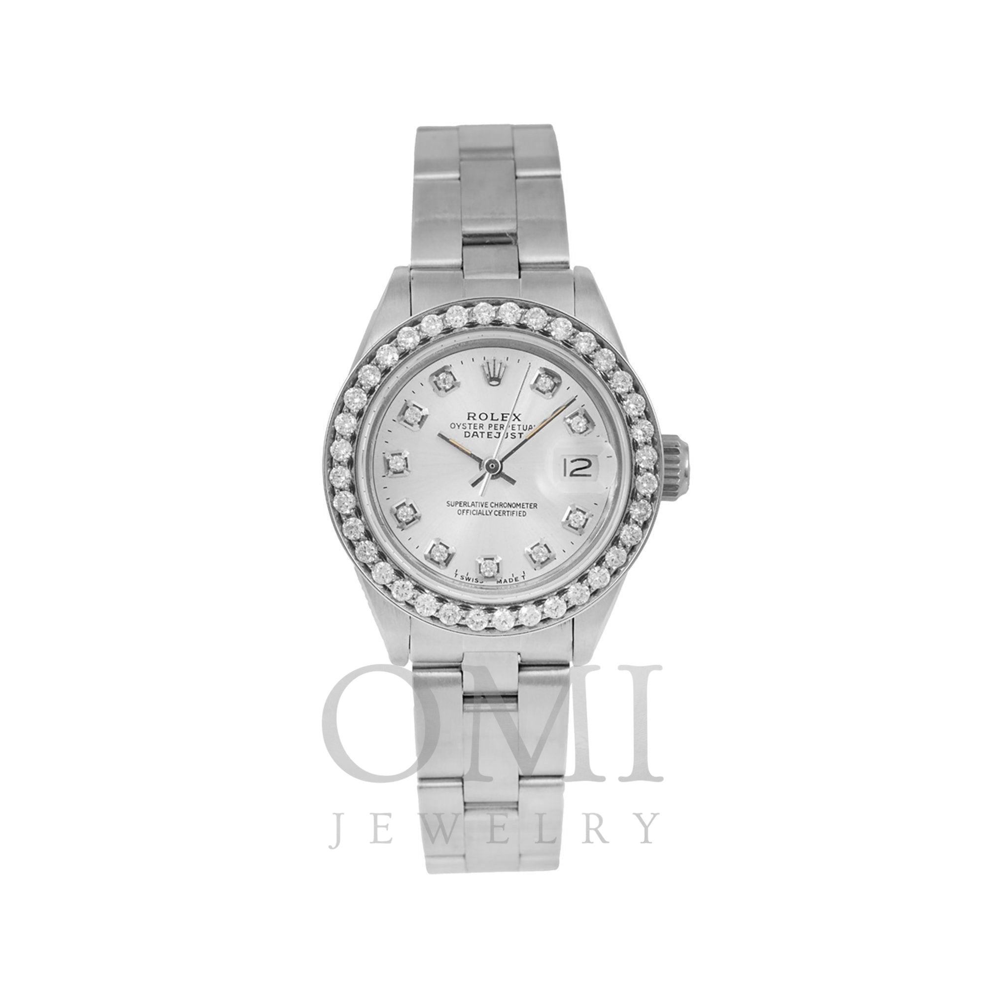 silver diamond rolex