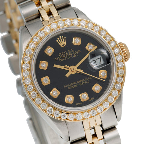 women's rolex oyster perpetual datejust diamond bezel