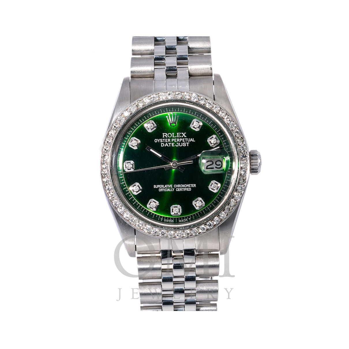 Rolex Datejust 36MM Green Diamond Dial With 1.20 CT Diamonds - OMI Jewelry