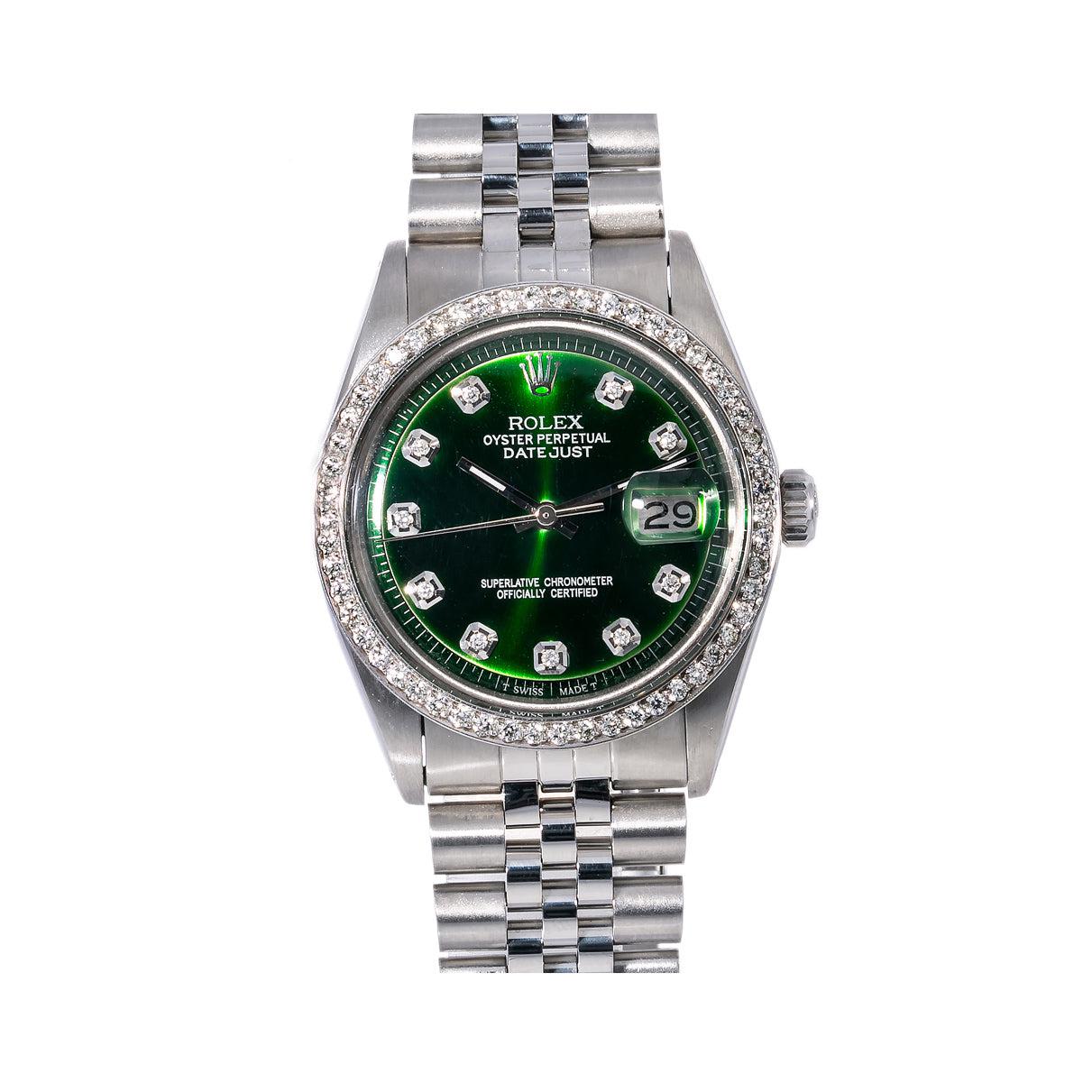 rolex datejust green diamond dial