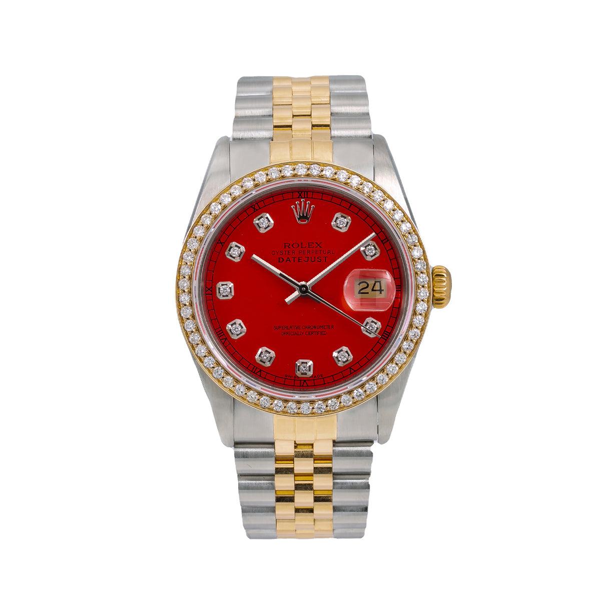 rolex datejust red face