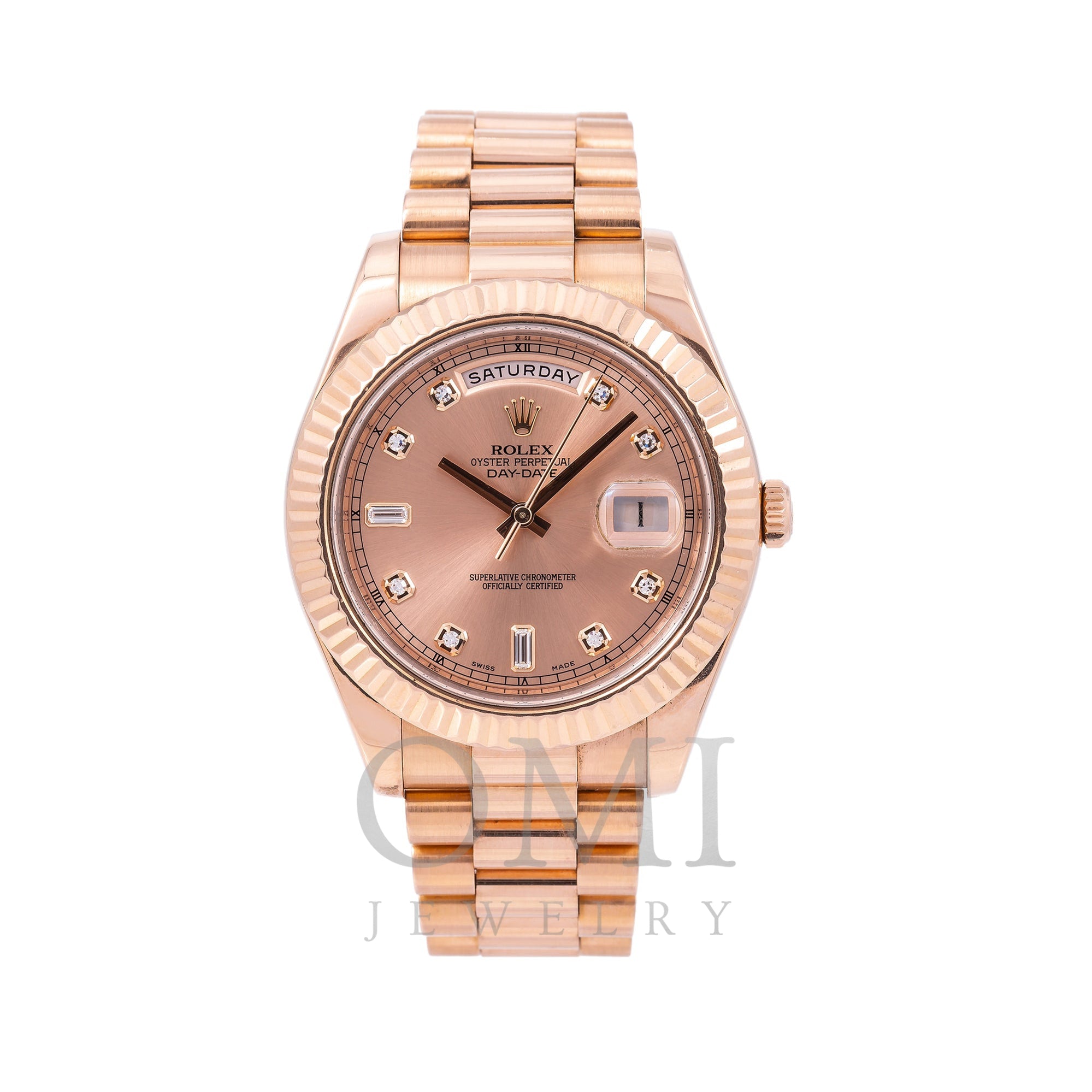 Rolex Day-Date II 218235 41MM Rose Gold Factory Diamond Dial Pres Jewelry