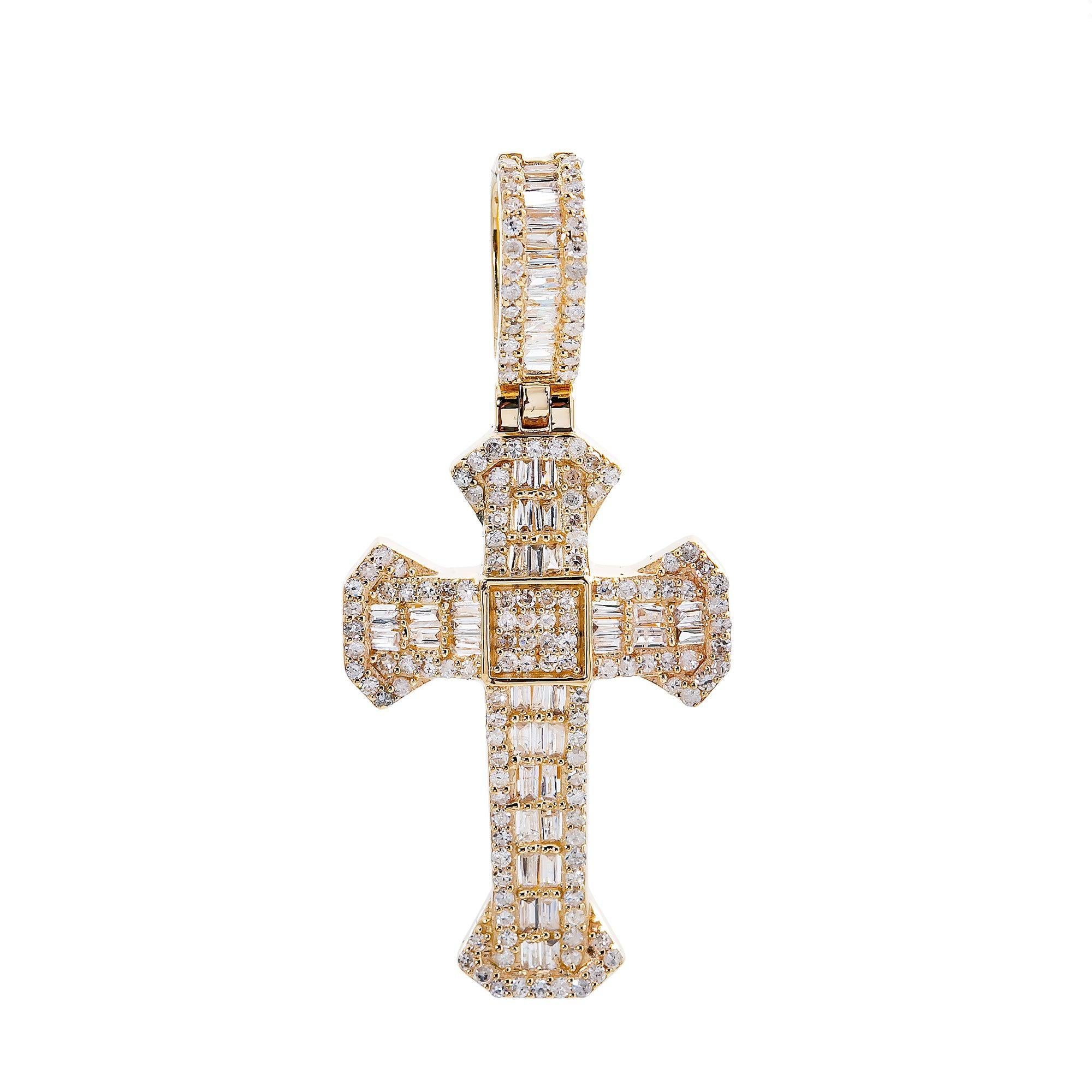 14k Yellow Gold Cross Pendant Necklace on an 18 in. chain お買い得