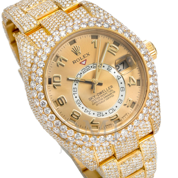 18K Yellow Gold Rolex Diamond Watch, Oyster Perpetual Sky-Dweller 3269 ...