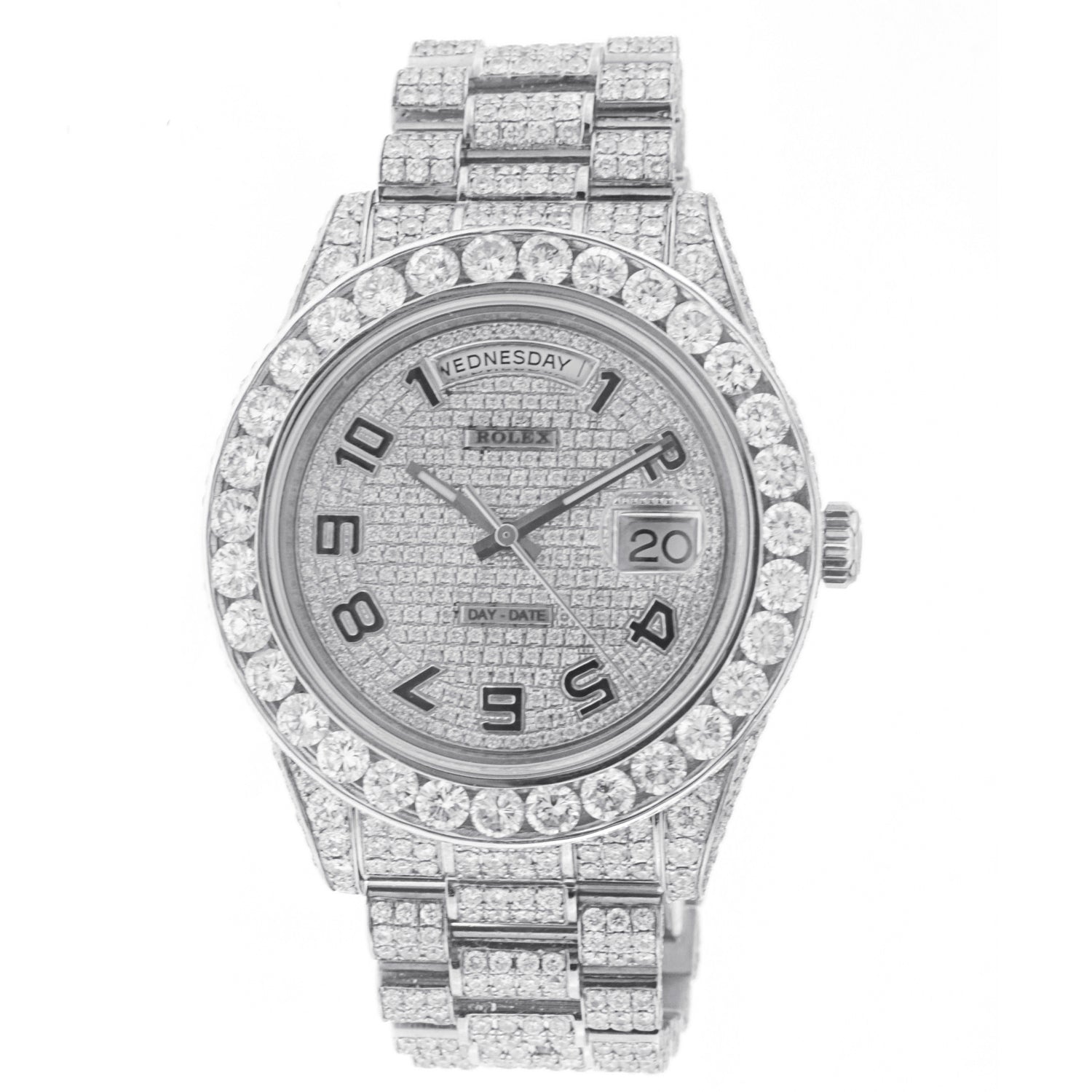 18K White Gold Rolex Diamond Watch, Day 