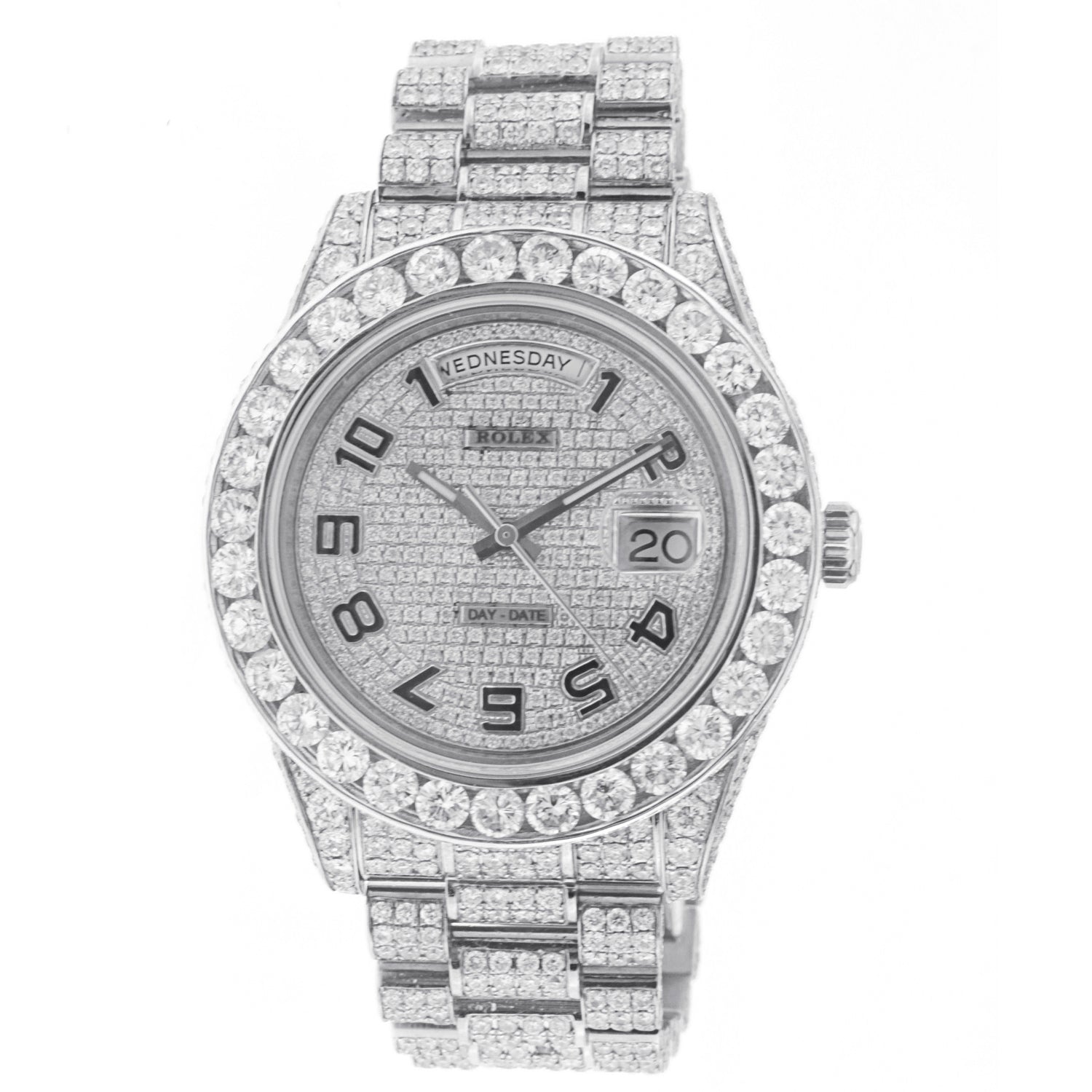 rolex white gold and diamond watch