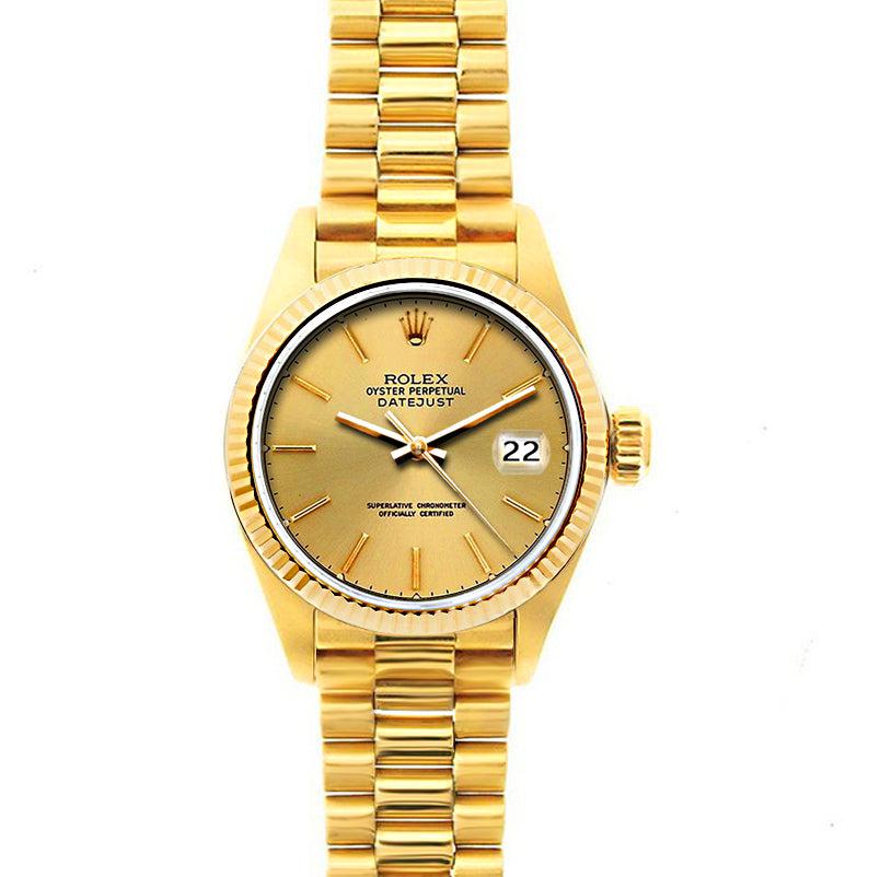 datejust yellow gold presidential bracelet