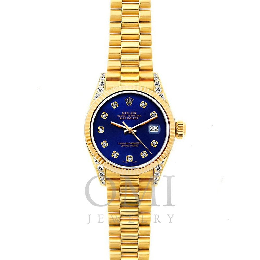 18k Gold Rolex Diamond Watch, 26mm, President - OMI