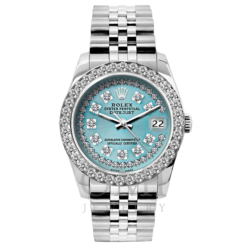Rolex Diamond Watch, 26mm, Stainless Turquoise - OMI Jewelry