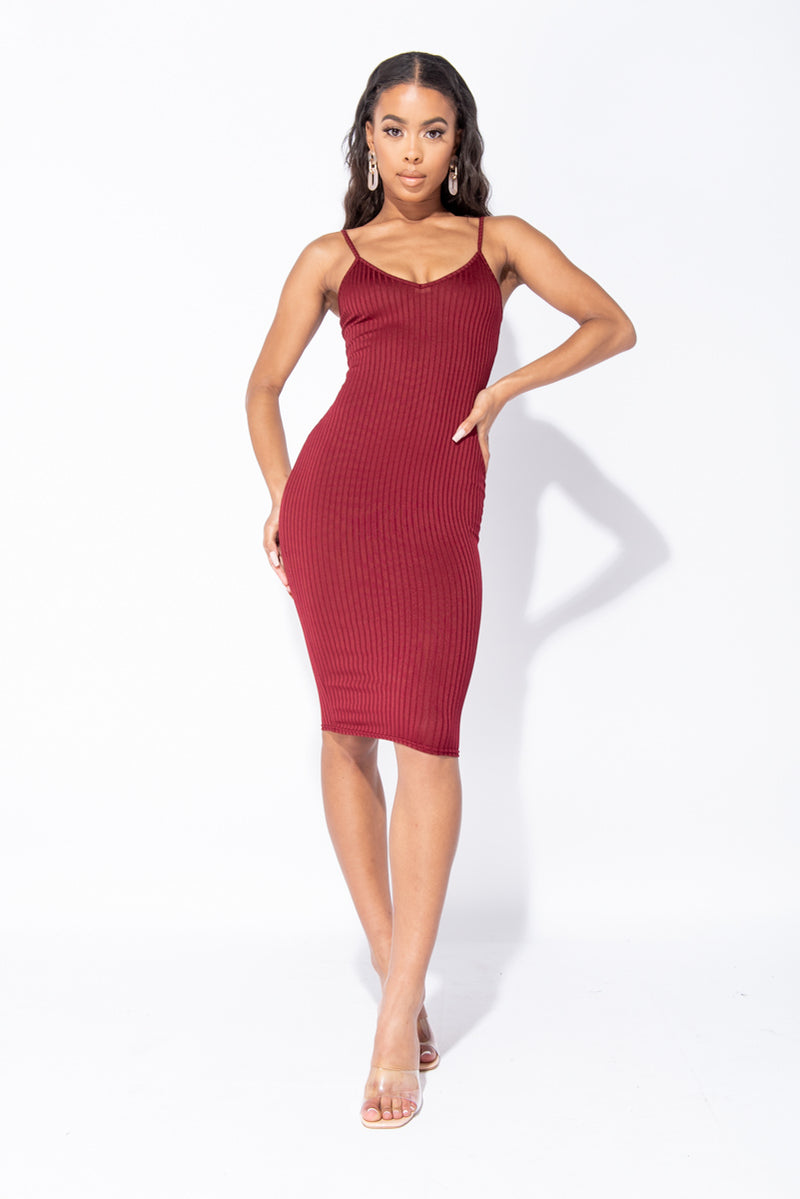 wine bodycon midi dress