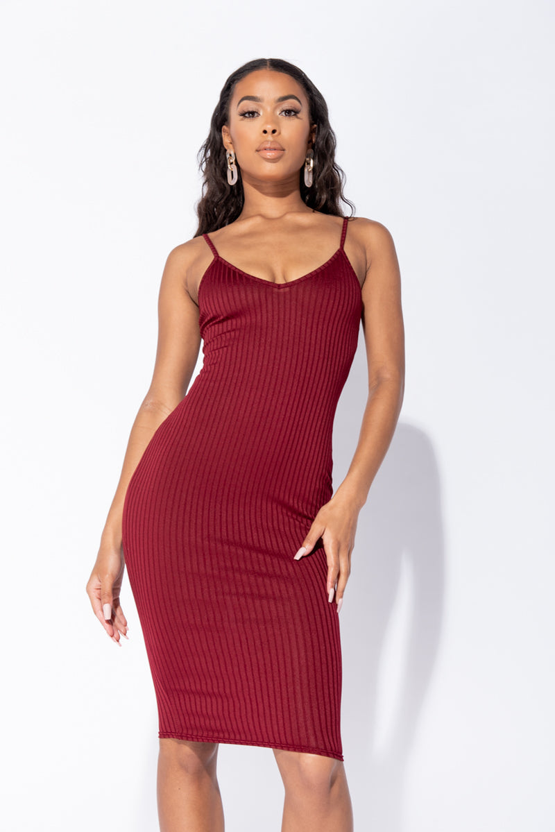 wine bodycon midi dress