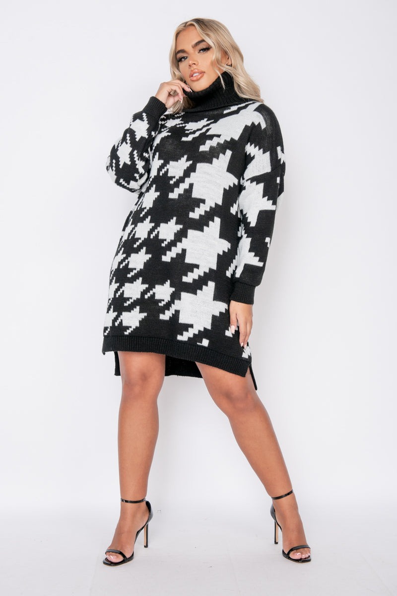 black and white jumper dress