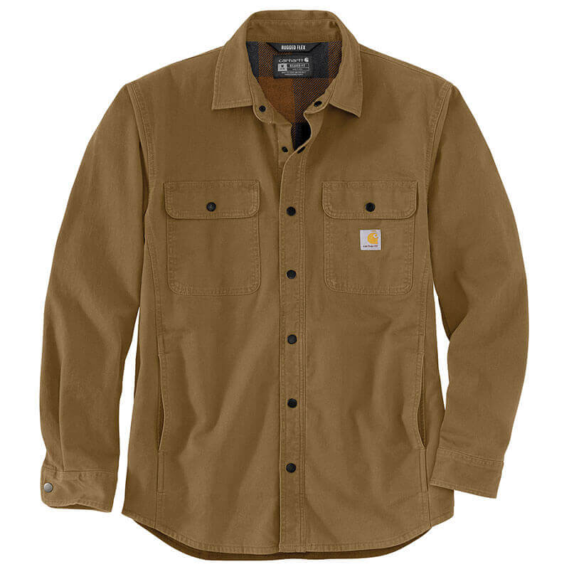 Carhartt 105621, Elm Rugged Flex Relaxed Fit Flannel Fleece Lined