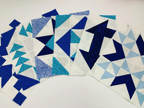 Stack of Blocks in blue and white