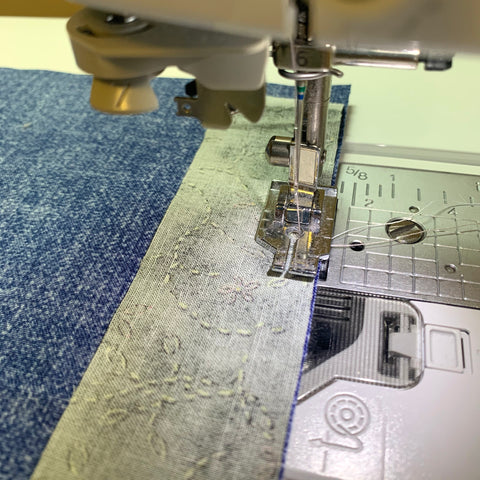 Sewing on the binding