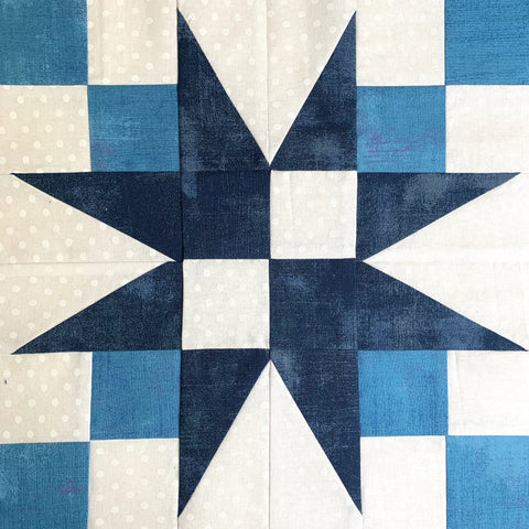 54-40 or Fight Quilt Block in blues and white