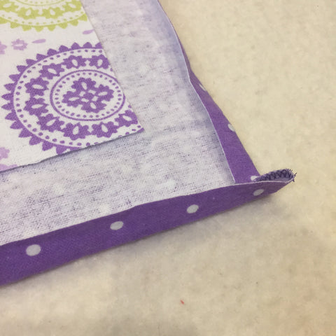 Making binding on a simple flannel baby blanket